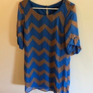 Unique blue and brown dress!